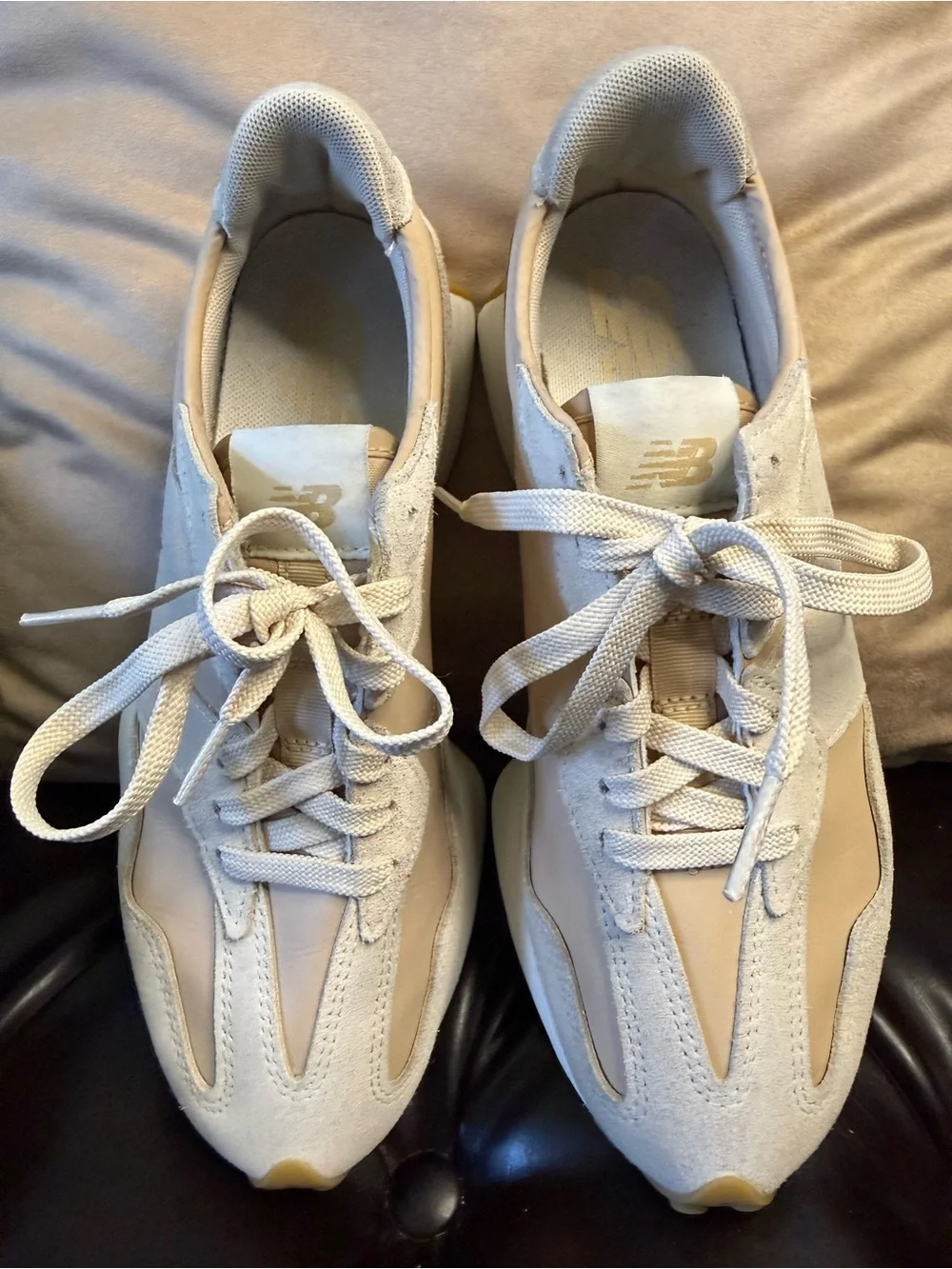 PRE-LOVED NEW BALANCE 327 BISQUE/CLAY SUEDE SNEAKERS - Sz Women’s 9.5/Men’s 8